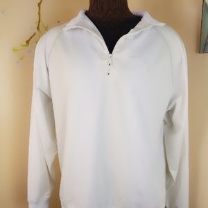 White Footjoy long sleeve pullover quarter zip up